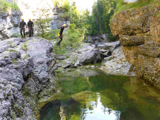 Canyoning Almbach Almbachklamm Burgau Bruggraben Klamm