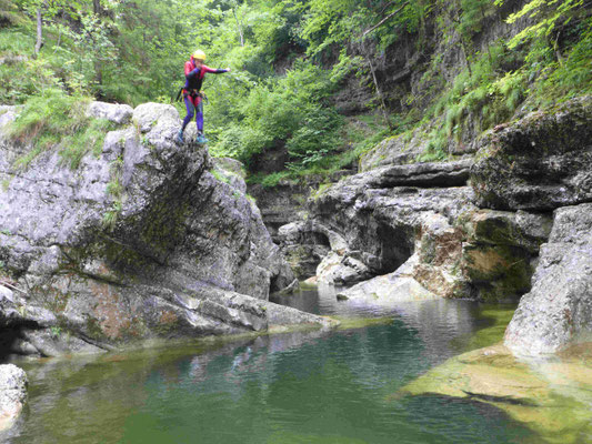 Canyoning Almbach Almbachklamm Burgau Bruggraben Klamm