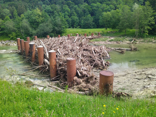 Leitzach-Wildholzrechen bei Naring, Fertigstellung 2009