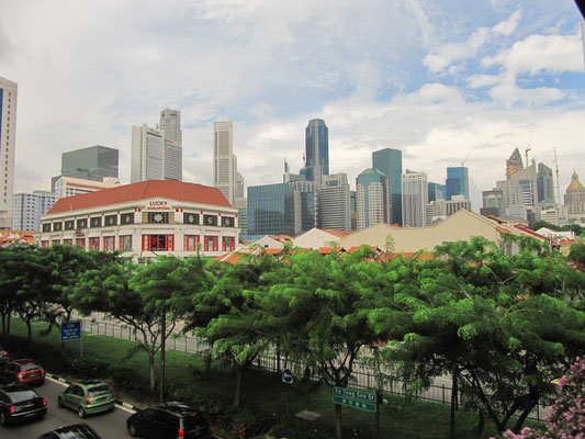 Blick über Chinatown auf den CBD (Central Buisiness District).