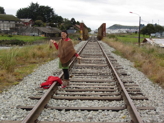 Auf den Gleisen in Llanquihue.