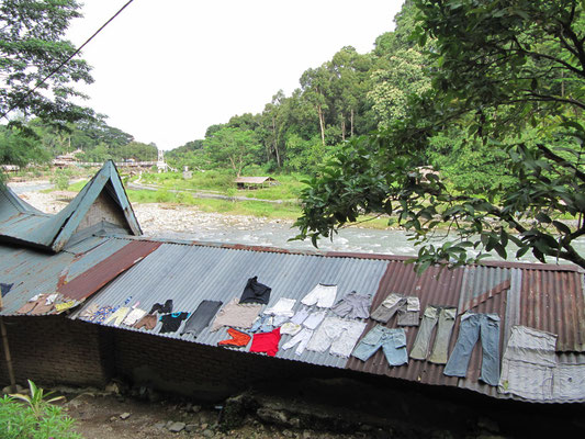 Wäschetrockner à la Bukit Lawang.