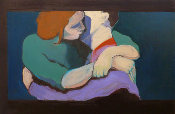 La chambre bleue - 2015, 60x90 cm, oil on canvas