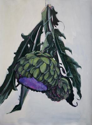 Artichokes, 22" x 30" oil on paper, 2017