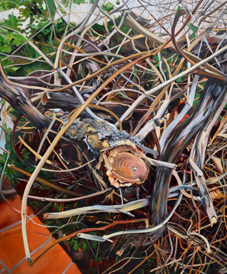 Pyre, 40" x 48" oil on panel, 2022