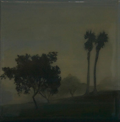 Foggy Tree Series, Oil on Canvas, 4" x 4", 2014