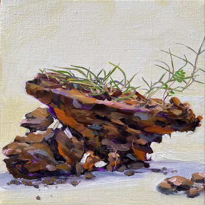 Dirt Clod (untitled), 10" x 10" Oil on Canvas 2021