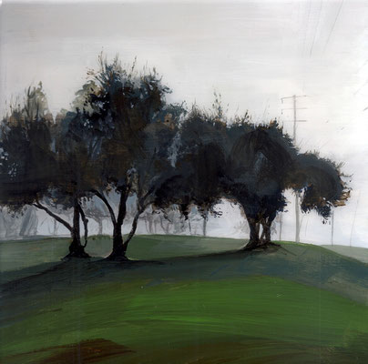 Foggy Tree Series, Acrylic on Panel, 4" x 4", 2013