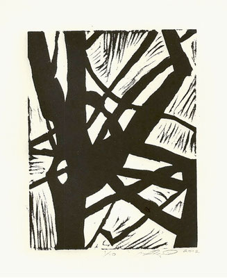 Untitled, 4"x6" Linocut, 2012