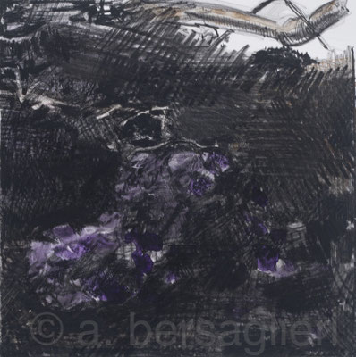 Tiny Dirt III, Litho Crayon on Paper, 7" x 7" 2018