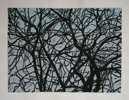 Untitled, 8"x11" Linocut, 2012