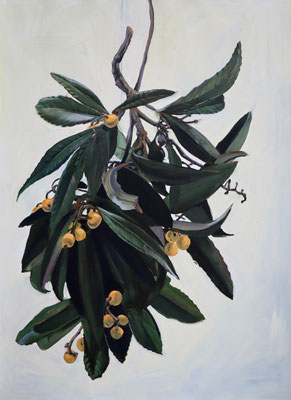 Loquats, 22" x 30" oil on paper, 2017