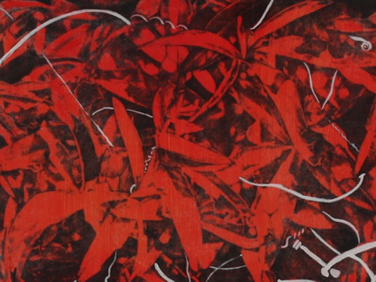 Red Vine II, Mixed Media on Panel, 6" x 8", 2012