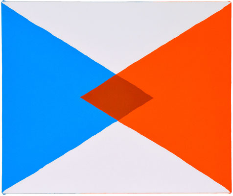 三角二  "triangle+triangle" 455×380mm, oil, alkyd resin on canvas, 2015