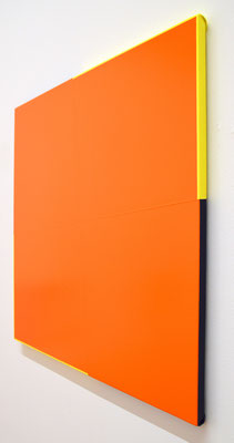 ろくデナシ  "slant" 727x727mm, oil, resin, canvas, 2019