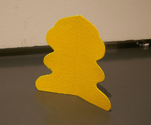 カットアウト-クマくん2 "cut out - bear2" acrylics on canvas.cardboard,glue, 275×300×80mm, 2007