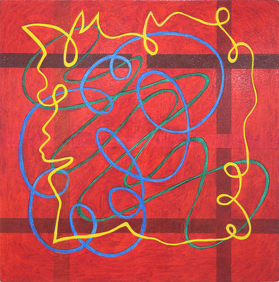 三三五五  "by twos and threes"  410×410mm, oil on canvas,  2013, Private Collection