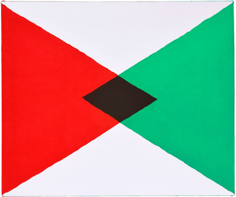 三角二  "triangle+triangle" 455×380mm, oil, alkyd resin on canvas, 2015