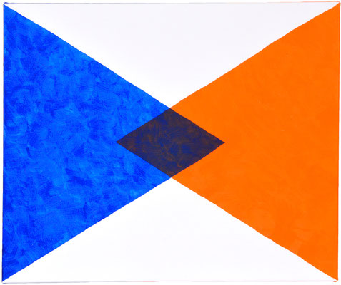 三角二  "triangle+triangle" 455×380mm, oil, alkyd resin on canvas, 2015
