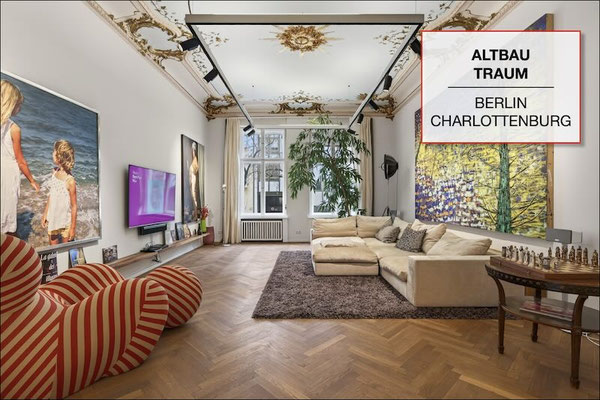 Verkaufte Altbauwohnung in Berlin-Charlottenburg mit Stuckdecke und hochwertigem Wohnbereich