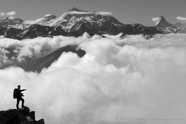 Alphubel und Matterhorn, fotografiert auf dem Bettmerhorn