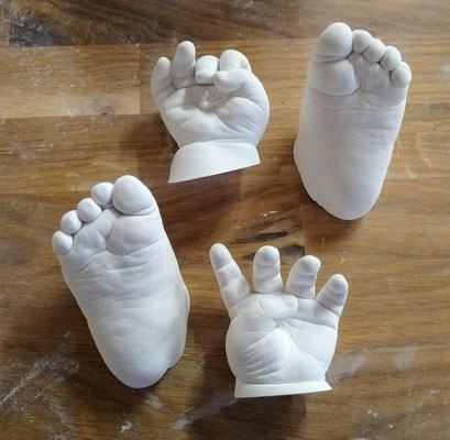 Formteil-Klon-Pulver des Gips-3D scherzt Handabdruck-Abdruck-Baby-Handfuß PW 