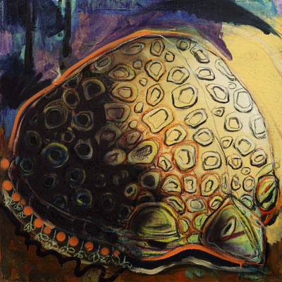 PhilippKummer | retreat | 2025 | Kreide Acryl auf Leinwand | 80x80cm
