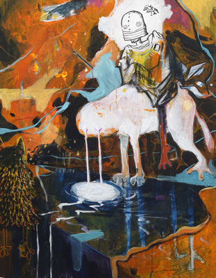 Philipp Kummer | let me explain | Acryl Tusche auf Leinwand | 90x70cm