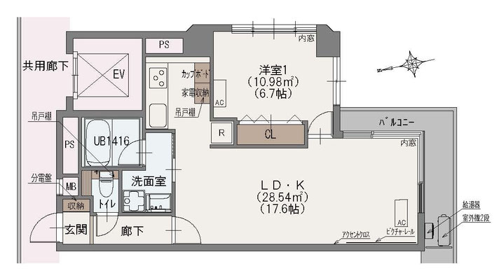 フロイント麻布201間取り