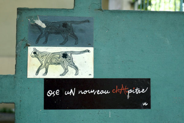 On ne sait si c'est un appel à l'artiste précédent pour entamer un nouveau chapitre (portail de la Maison de quartier).