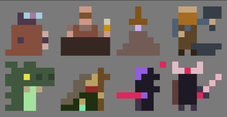 character design pixel art - pixel artist Francois Salembier