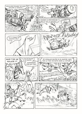bd-storyboarder-storyboard encrage ink comics-medieval-fantastique-auteur-personnages-animeaux-jeunesse-gentil-magie-monde-bande-dessinée-duel