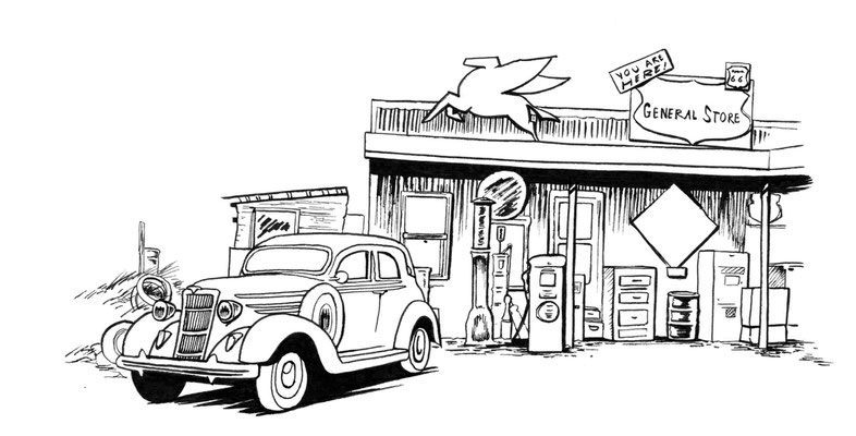portfolio-bd-bonnie-and-clayde-croquis-personnages-encrage-ambiance-decors-voitures-recherches-salembier-francois