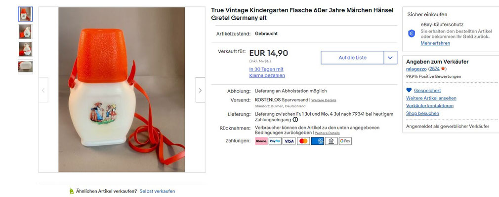 Vintage Kindergartenflasche eBay Kaufübersicht