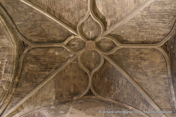 [NU928-2024-7397] 04 - Manosque - Eglise Saint-Sauveur : Voûte de style gothique flamboyant du bas-côté Nord (vue partielle)