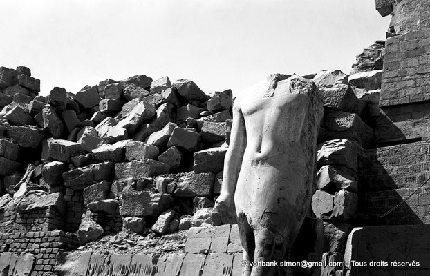 [NB070-1973-26] Karnak - Propylées du Sud : Statue au nom de Ramsès II (face Nord)