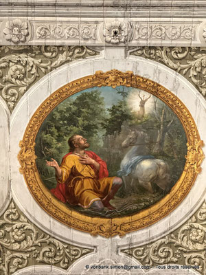 Matera - Duomo : Conversion de Sant’Eustachio (Plafond de la nef, médaillon Est)