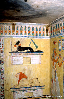 [066-1981-17] QV 44 Khaemouaset : Demeure d'Osiris (détail) - Anubis - ?