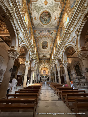 Matera - Duomo : Nef et son plafond (XVIII° et XIX°)