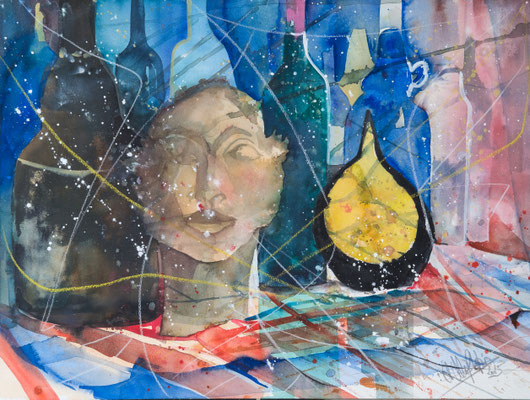 28 Stillleben mit Tonkopf 46x61