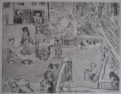 Frewurst-Collber, Antje, Die Straße, Kaltnadelradierung 1983, 32,5x42,5 cm / 150 Euro 