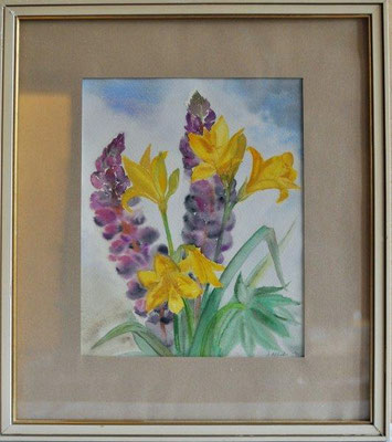 Klünder, Ingelore, o.T., Blumen, Aquarell, o.J., 30,0 x 23,0 cm / 60 Euro