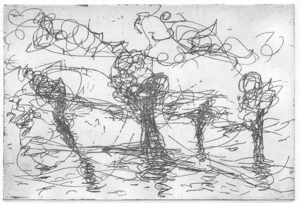 Ascheraden, Constanze von, An der Oder, Radierung, 2013, 4-4, 13,0 x 17,5 cm / 26 Euro