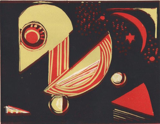Eberle, Dagmar, oT, Farblinolschnitt, 19,5x25,5 cm / 50 Euro
