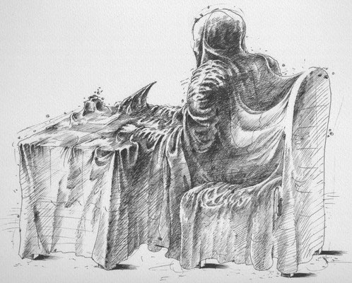 Schade, Rainer, Mann unter der Decke, Offsetlithographie, 1980, XII-XIII, 23,5 x 29,0 cm / 30 Euro