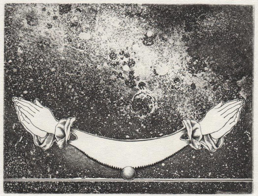 Köhler, Ulrich Karlkurt, Tag des Handwerks, Ätzung-Kupferstich, 1999, Probe, 12x15,5 cm / 50 Euro