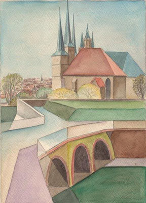  Kaufhold, Gerhard, Erfurt-Petersberg, Aquarell, 2007, 35,5x26,5 cm / 80 Euro