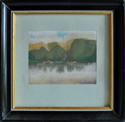 Klünder, Ingelore, o.T., Seeufer, Aquarell, o.J., 7,5 x 9,5 cm / 30 Euro