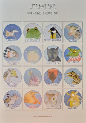 Drewelow, Heike, Lieteratiere I, Plakat, 2014, A2 / 20 Euro