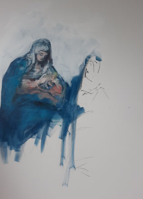 Maria und Johannes, Acryl, 120 x 90 cm, 2020, € 2.800
